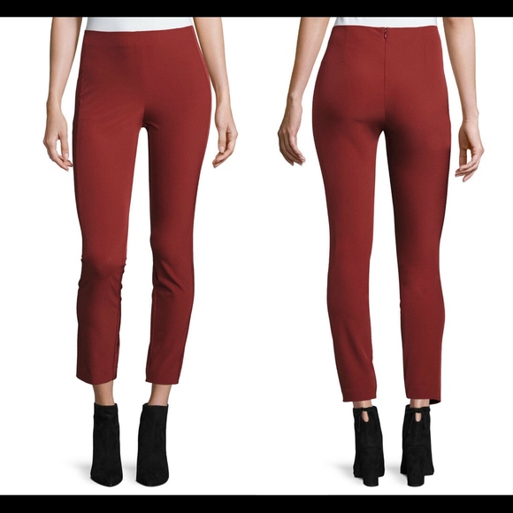 NWT Theory‎ 'Navalane- Becker' Skinny Ponte Pants in Black Cherry [SZ 4 ] - Picture 2 of 14